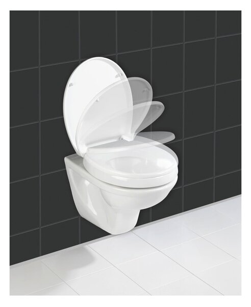 Visoka deska za WC školjko s počasnim zapiranjem za starejše Wenko Secura, 43,5 x 37 cm