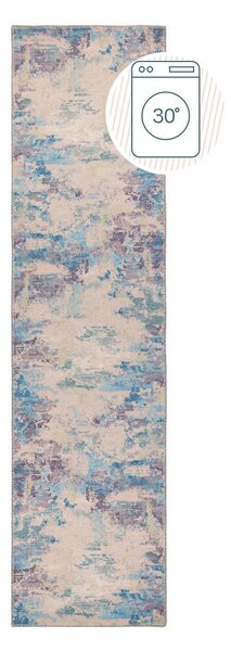 Modro-vijoličen pralen tekač iz mešanice recikliranih vlaken 60x230 cm Reid – Flair Rugs