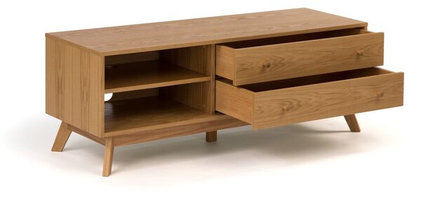 TV omarica v hrastovem dekorju v naravni barvi 130x50 cm Kensal – Woodman