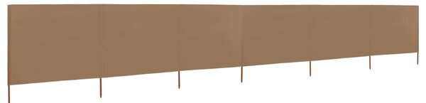 VidaXL 6-panelni vetrobran tkanina 800x80 cm taupe