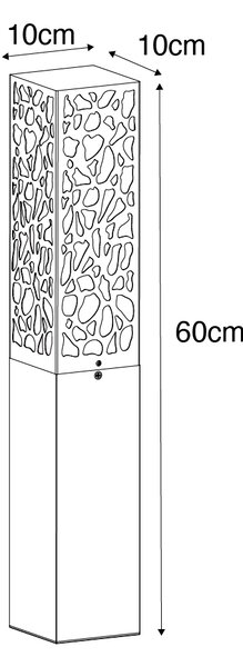 Moderni zunanji steber črn 60 cm IP44 - Nicole