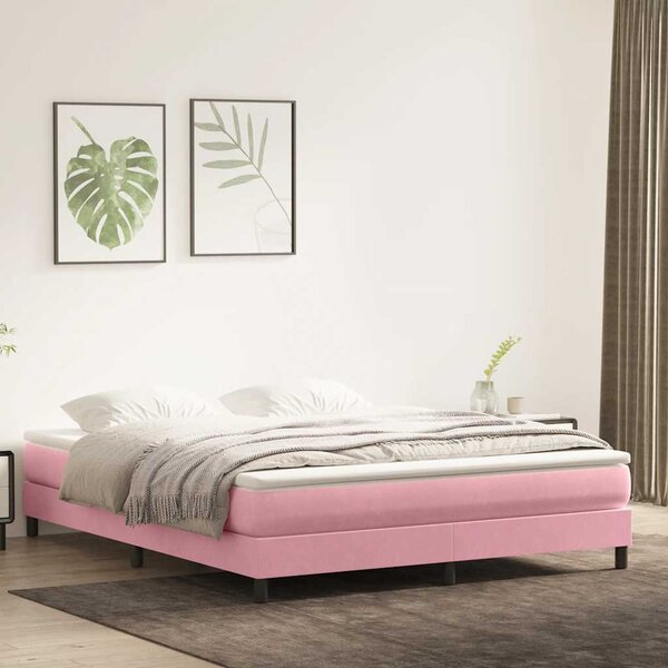 VidaXL Box Spring postelja brez vzmetnico Pink 180x220 cm Žamet