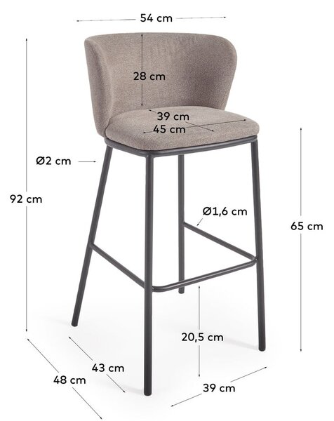 Svetlo rjavi barski stoli v kompletu 2 ks 92 cm Ciselia – Kave Home