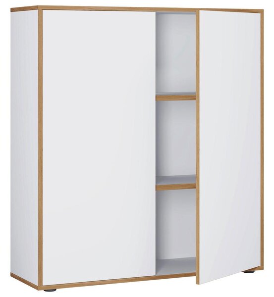 P & B Arhivska Omara Salia B100, Bela, Barva Hrasta