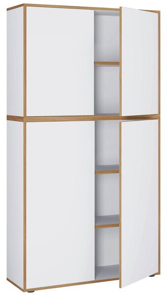 P & B Arhivska Omara Salia B100, Bela, Barva Hrasta
