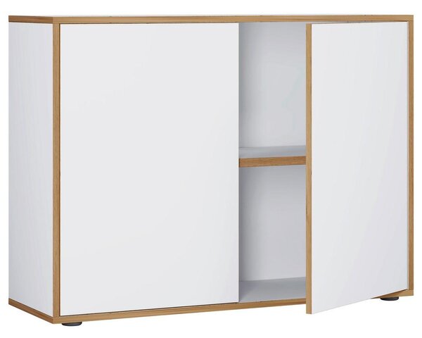 P & B Arhivska Omara Salia B100, Bela, Barva Hrasta