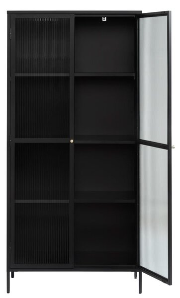 Črna kovinska vitrina 90x190 cm Bronco – Unique Furniture