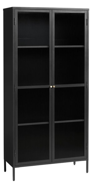 Črna kovinska vitrina 90x190 cm Bronco – Unique Furniture
