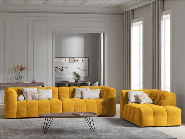 Rumena žametna zofa Windsor & Co Sofas Vesta, 280 cm