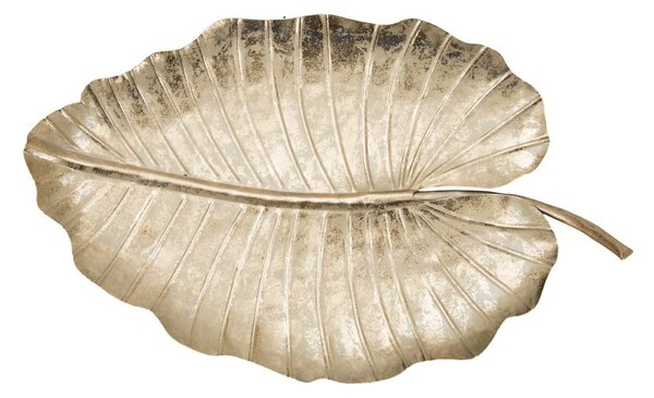 Dekoracija v zlati barvi Mauro Ferretti Leaf, 35,5 x 23 cm