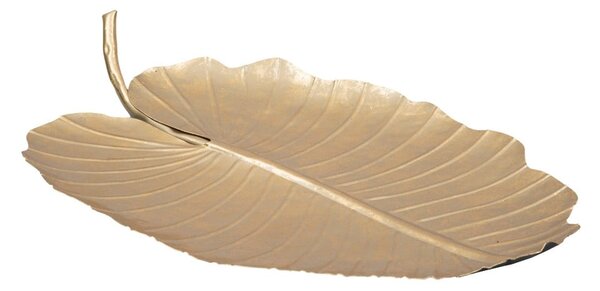 Dekoracija v zlati barvi Mauro Ferretti Leaf, 35,5 x 23 cm