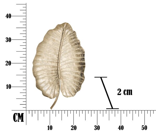 Dekoracija v zlati barvi Mauro Ferretti Leaf, 35,5 x 23 cm