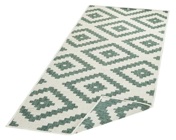 Zeleno-krem zunanja preproga NORTHRUGS Malta, 80 x 250 cm