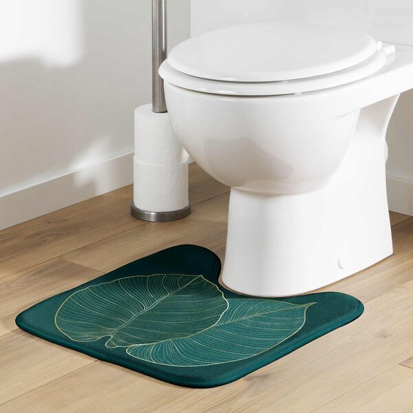 Temno zelena kopalniška preproga za WC 45x45 cm Jade – douceur d'intérieur