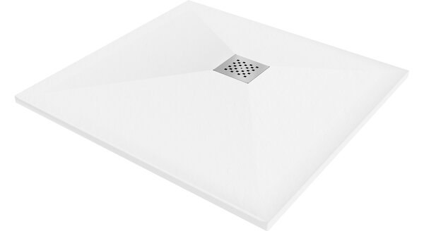 Mexen Stone+ kompozitna kvadratna tuš kad 70 x 70 cm, bela - 44107070
