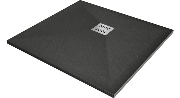 Mexen Stone+ Kvadratna kompozitna tuš kad 70 x 70 cm, antracit - 44717070