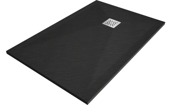 Mexen Stone+ pravokotni kompozitni tuš kad 90 x 70 cm, črna - 44707090