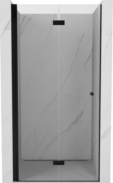 Mexen Mist-F zložljiva leva tuš vrata 60 cm, prozorna, črna - 8A6-060-000-70-00-L