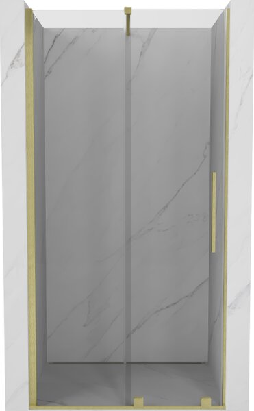Mexen Velar drsna tuš vrata 110 cm, prozorna, zlato krtačena - 871-110-000-01-55