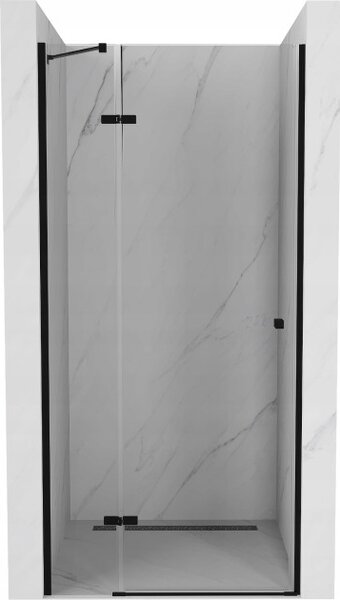 Mexen Roma nihajna tuš vrata 90 cm, prozorna, črna - 854-090-000-70-00