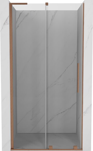 Mexen Velar L drsna prha vrata 90 cm, prozorna, brušeni baker - 871-090-003-01-65