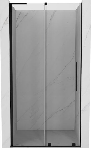 Mexen Velar L drsna pršna vrata 120 cm, prozorna, črna - 871-120-003-01-70