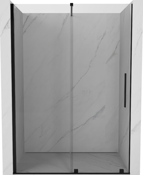 Mexen Velar drsna pršnička vrata 130 cm, prosojna, črna - 871-130-000-01-70
