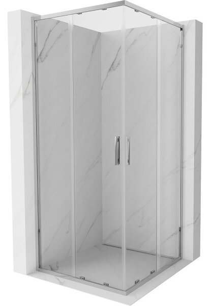 Mexen Exo Kvadratna drsna tuš kabina 70 x 70 cm, prozorna, krom - 8111-070-070-01-00