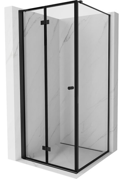 Mexen Mist-F zložljiva tuš kabina leva 90 x 90 cm, črn okvir, črna - 8A6T-090-090-70-70-L