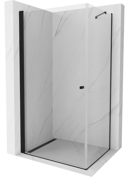 Mexen Pretoria krilna tuš kabina 70 x 80 cm, prozorna, črna - 852-070-080-70-00