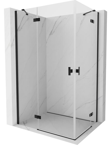 Mexen Mist-H Duo levo krilo pršni kabinet 95 x 85 cm, prozoren, črn - 8A5-095L-085P-70-00