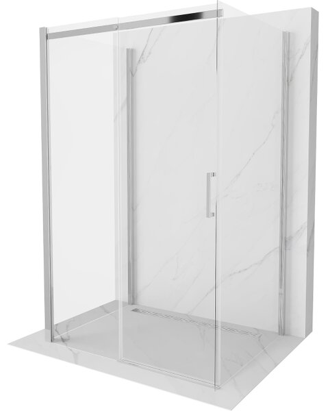 Mexen Omega-3S tuš kabina 3-stranska, drsna 100 x 80 cm, prozorna, krom - 825-100-080-01-00-3S