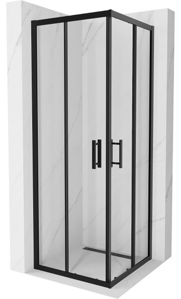 Mexen Rio kvadratna tuš kabina 70 x 70 cm, prozorna, črna - 860-070-070-70-00
