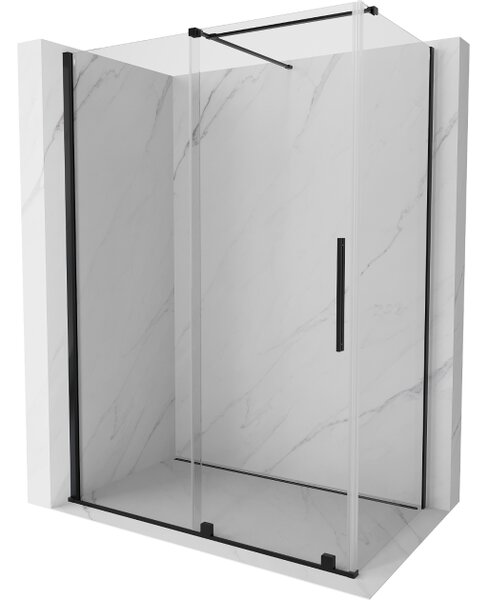 Mexen Velar drsna tuš kabina 160 x 80 cm, prozorna, črna - 871-160-080-01-70