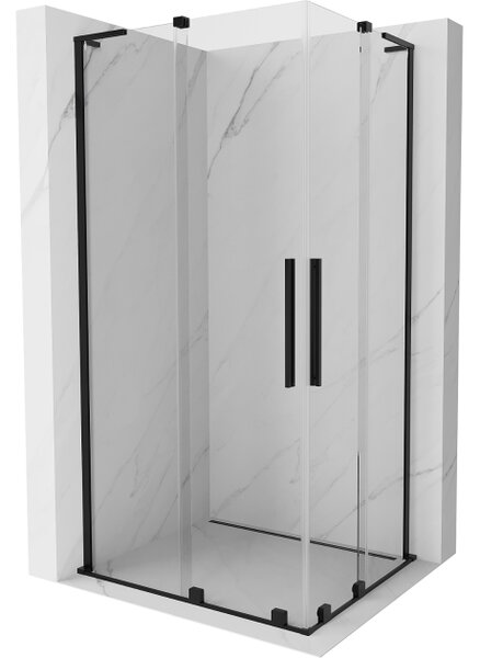 Mexen Velar L Pomična prha Duo 100 x 90 cm, prozorna, črna - 871-100-090-02-03-70