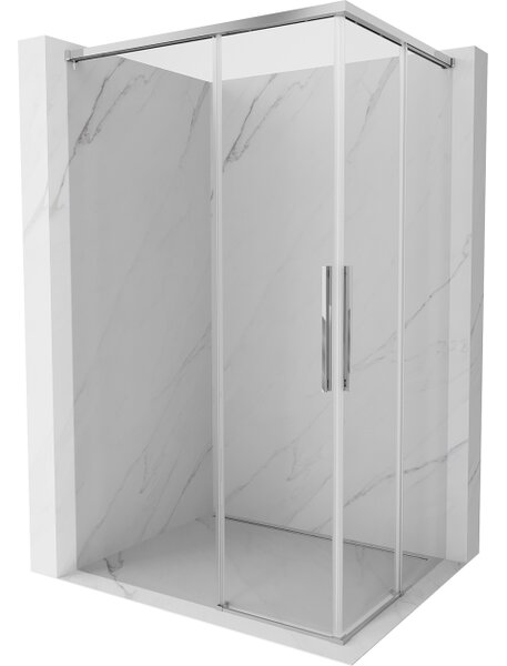 Mexen Rox Duo drsna tuš kabina 110 x 80 cm, prozorna, krom - 8C2D-110-080-01-00
