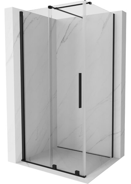 Mexen Velar drsna tuš kabina 110 x 100 cm, prozorna, črna - 871-110-100-01-70