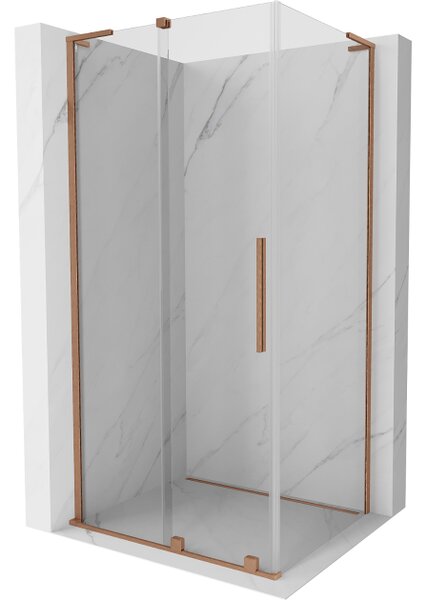 Mexen Velar L drsna pršna kabina 120 x 90 cm, prozorna, brušeni baker - 871-120-090-03-65