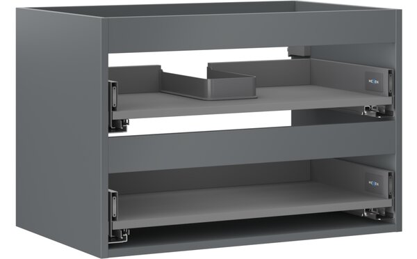 Mexen Box-A ogrodje omarice za umivalnik 70 cm, 2 predali, grafit mat - 91AX0-0700-470-2-66