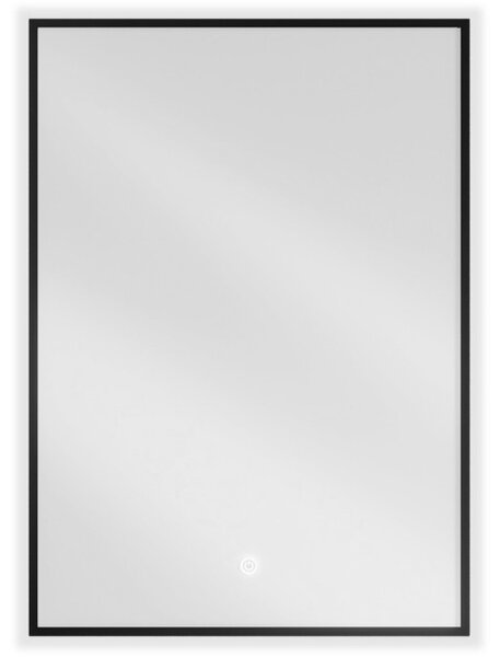 Mexen Erma osvetljeno kopalniško ogledalo 50 x 70 cm, LED 6000K, črna okvir, proti megli - 9814-050-070-611-70