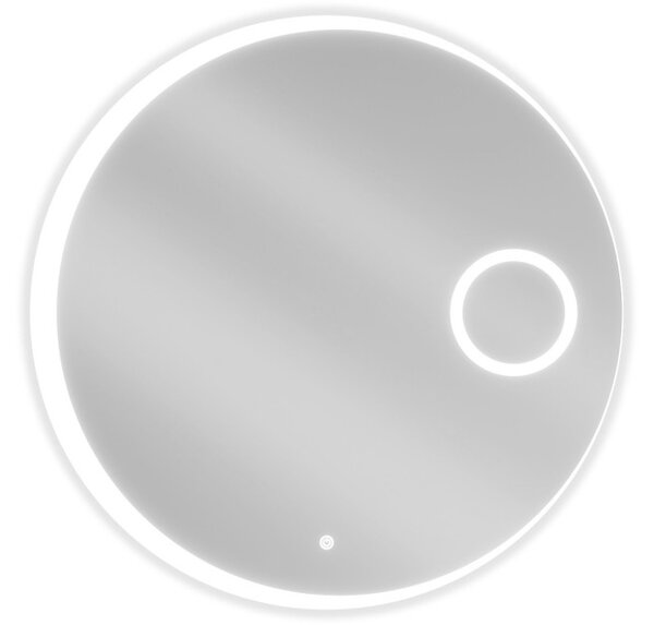 Mexen Ella osvetljeno kopalniško ogledalo z kozmetičnim ogledalom, okroglo 80 cm, LED 6000K, anti-fog - 9811-080-080-611-00