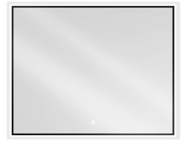 Mexen Erma kopalniško ogledalo osvetljeno 100 x 80 cm, LED 6000K, protimegleno, črn rob - 9814-100-080-611-70