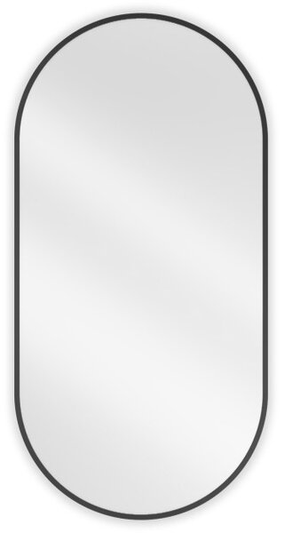Mexen Loft ovalno kopalniško ogledalo 100 x 50 cm, črn okvir - 9851-100-050-000-70