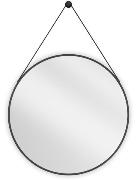 Mexen String okroglo kopalniško ogledalo 70 cm, črn okvir - 9854-070-070-000-70