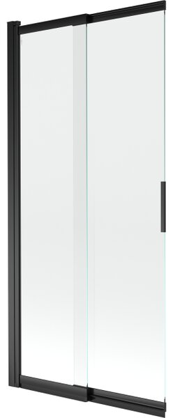 Mexen Fox drsni paravan za kopalnico z dvema kriloma 85 x 150 cm, prozoren, črn - 891-085-002-70-00