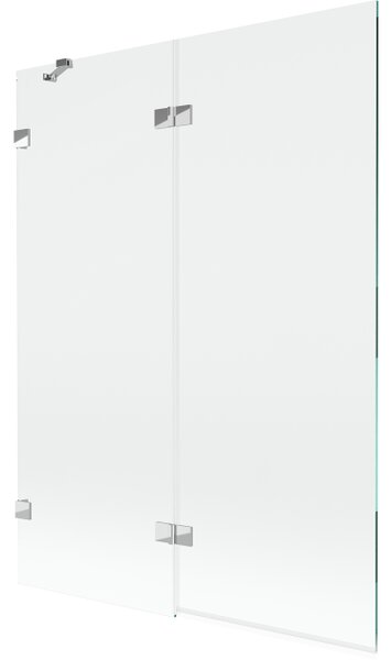 Mexen Lunar 2-krilni levi kopalniški paravan 130 x 150 cm, prozoren, krom - 897-130-100-01-00-L
