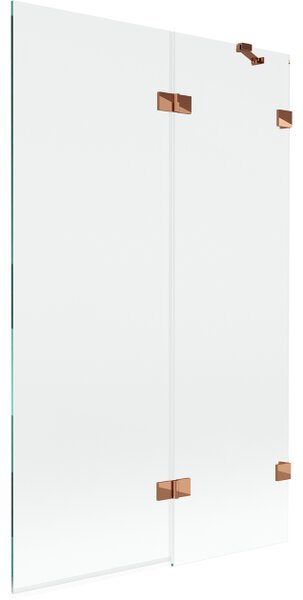 Mexen Lunar dvojna premična tuš stena, desna 110 x 150 cm, prosojna, rožnato zlato - 897-110-100-60-00-P
