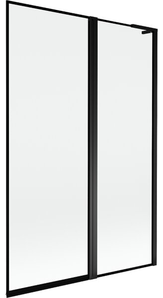 Mexen Mist L 2-delna prha za kopalno kad, desna 120 x 150 cm, črn okvir, črna - 8A9L-120-011-70-70-P