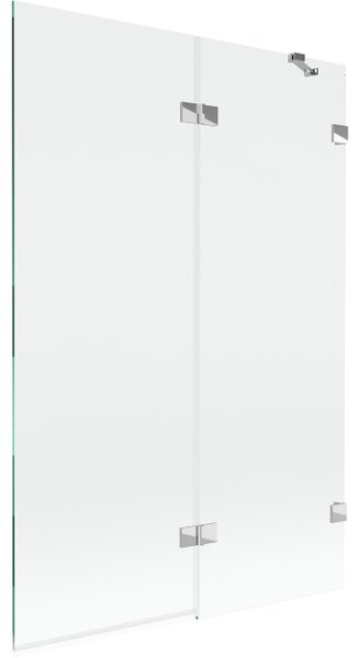 Mexen Lunar dvojna tuš stena, desna 120 x 150 cm, prozorna, krom - 897-120-100-01-00-P