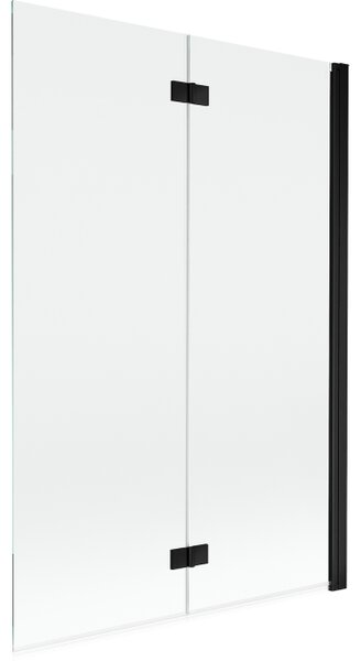 Mexen Mist paravan za kad s 2 krili desni 120 x 150 cm, prozoren, črn - 8A9-120-002-70-00-P